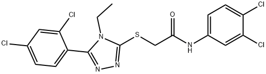 N-(3,4-dichlorophenyl)-2-{[5-(2,4-dichlorophenyl)-4-ethyl-4H-1,2,4-triazol-3-yl]sulfanyl}acetamide 化学構造式