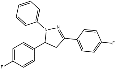 3,5-bis(4-fluorophenyl)-1-phenyl-4,5-dihydro-1H-pyrazole 化学構造式