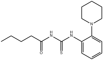 N-pentanoyl-N'-[2-(1-piperidinyl)phenyl]thiourea 结构式