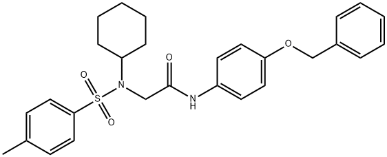 N-[4-(benzyloxy)phenyl]-2-{cyclohexyl[(4-methylphenyl)sulfonyl]amino}acetamide Structure