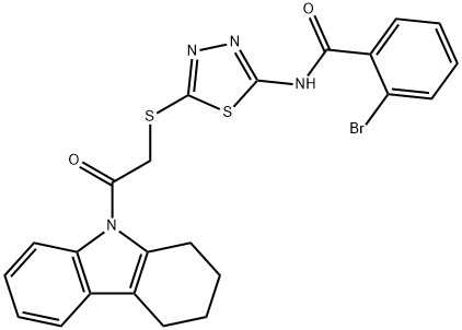 2-bromo-N-(5-{[2-oxo-2-(1,2,3,4-tetrahydro-9H-carbazol-9-yl)ethyl]sulfanyl}-1,3,4-thiadiazol-2-yl)benzamide Structure