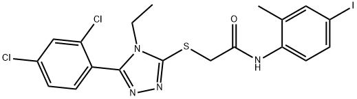 2-{[5-(2,4-dichlorophenyl)-4-ethyl-4H-1,2,4-triazol-3-yl]sulfanyl}-N-(4-iodo-2-methylphenyl)acetamide Structure