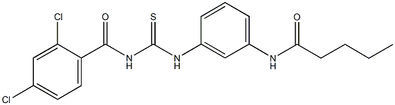 N-[3-({[(2,4-dichlorobenzoyl)amino]carbothioyl}amino)phenyl]pentanamide Struktur