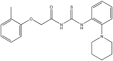 N-[(2-methylphenoxy)acetyl]-N'-[2-(1-piperidinyl)phenyl]thiourea 结构式