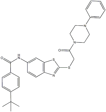 532433-09-3 4-tert-butyl-N-(2-{[2-oxo-2-(4-phenyl-1-piperazinyl)ethyl]sulfanyl}-1,3-benzothiazol-6-yl)benzamide