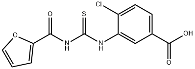 4-chloro-3-{[(2-furoylamino)carbothioyl]amino}benzoic acid 化学構造式