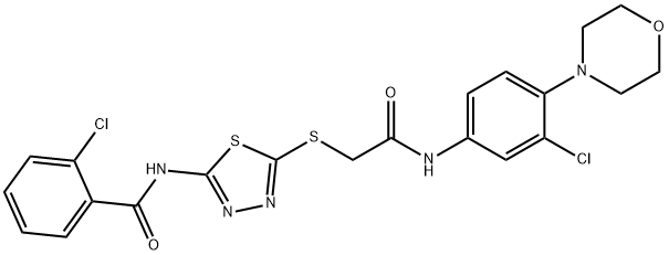 2-chloro-N-[5-({2-[3-chloro-4-(4-morpholinyl)anilino]-2-oxoethyl}sulfanyl)-1,3,4-thiadiazol-2-yl]benzamide,532948-96-2,结构式