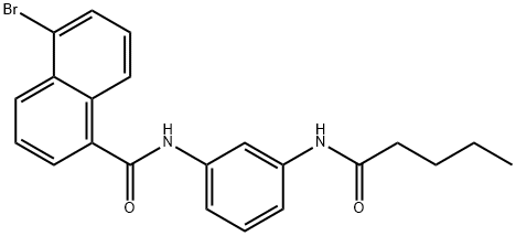 5-bromo-N-[3-(pentanoylamino)phenyl]-1-naphthamide Struktur