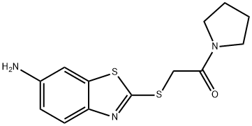2-{[2-oxo-2-(1-pyrrolidinyl)ethyl]sulfanyl}-1,3-benzothiazol-6-ylamine 结构式
