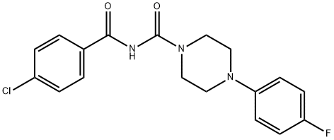 N-(4-chlorobenzoyl)-4-(4-fluorophenyl)-1-piperazinecarboxamide Structure