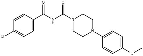 N-(4-chlorobenzoyl)-4-(4-methoxyphenyl)-1-piperazinecarboxamide Struktur