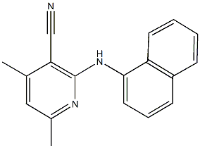 4,6-dimethyl-2-(1-naphthylamino)nicotinonitrile 化学構造式