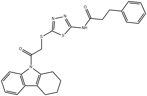 N-(5-{[2-oxo-2-(1,2,3,4-tetrahydro-9H-carbazol-9-yl)ethyl]sulfanyl}-1,3,4-thiadiazol-2-yl)-3-phenylpropanamide Structure