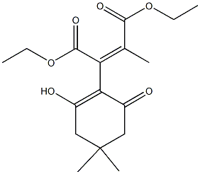 diethyl 2-(2-hydroxy-4,4-dimethyl-6-oxo-1-cyclohexen-1-yl)-3-methyl-2-butenedioate 化学構造式