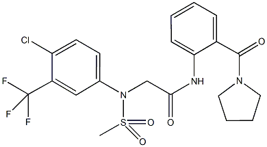 2-[4-chloro(methylsulfonyl)-3-(trifluoromethyl)anilino]-N-[2-(pyrrolidin-1-ylcarbonyl)phenyl]acetamide Structure