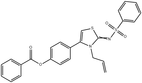 4-{3-allyl-2-[(phenylsulfonyl)imino]-2,3-dihydro-1,3-thiazol-4-yl}phenyl benzoate Structure