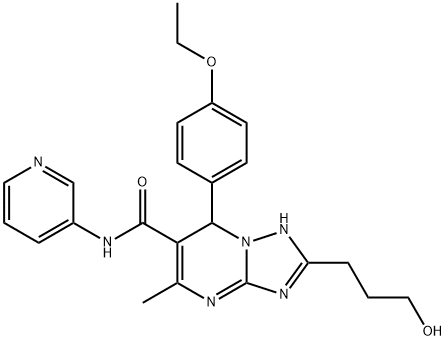 7-(4-ethoxyphenyl)-2-(3-hydroxypropyl)-5-methyl-N-(3-pyridinyl)-4,7-dihydro[1,2,4]triazolo[1,5-a]pyrimidine-6-carboxamide,537700-87-1,结构式