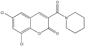 6,8-dichloro-3-(1-piperidinylcarbonyl)-2H-chromen-2-one Struktur