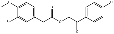 2-(4-chlorophenyl)-2-oxoethyl (3-bromo-4-methoxyphenyl)acetate,538316-59-5,结构式