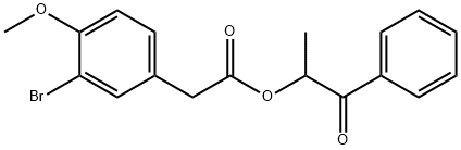 1-methyl-2-oxo-2-phenylethyl (3-bromo-4-methoxyphenyl)acetate Struktur