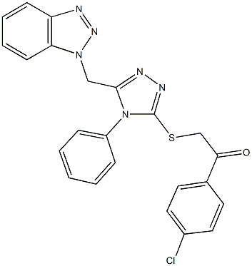 2-{[5-(1H-1,2,3-benzotriazol-1-ylmethyl)-4-phenyl-4H-1,2,4-triazol-3-yl]sulfanyl}-1-(4-chlorophenyl)ethanone|