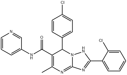 2-(2-chlorophenyl)-7-(4-chlorophenyl)-5-methyl-N-(3-pyridinyl)-4,7-dihydro[1,2,4]triazolo[1,5-a]pyrimidine-6-carboxamide,538352-37-3,结构式