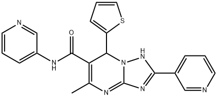 5-methyl-N,2-di(3-pyridinyl)-7-(2-thienyl)-4,7-dihydro[1,2,4]triazolo[1,5-a]pyrimidine-6-carboxamide 化学構造式