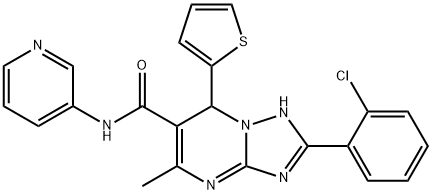 2-(2-chlorophenyl)-5-methyl-N-(3-pyridinyl)-7-(2-thienyl)-4,7-dihydro[1,2,4]triazolo[1,5-a]pyrimidine-6-carboxamide 化学構造式