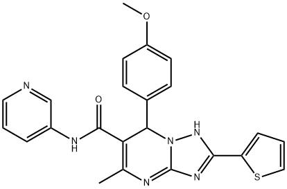 7-(4-methoxyphenyl)-5-methyl-N-(3-pyridinyl)-2-(2-thienyl)-4,7-dihydro[1,2,4]triazolo[1,5-a]pyrimidine-6-carboxamide 结构式