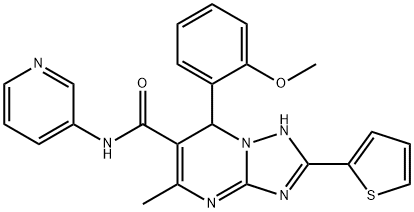 7-(2-methoxyphenyl)-5-methyl-N-(3-pyridinyl)-2-(2-thienyl)-4,7-dihydro[1,2,4]triazolo[1,5-a]pyrimidine-6-carboxamide Structure