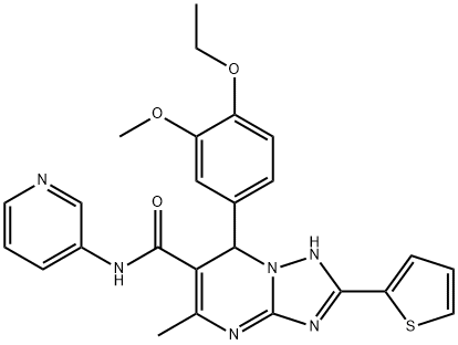 7-(4-ethoxy-3-methoxyphenyl)-5-methyl-N-(3-pyridinyl)-2-(2-thienyl)-4,7-dihydro[1,2,4]triazolo[1,5-a]pyrimidine-6-carboxamide Struktur