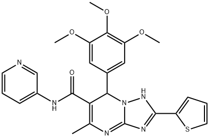 5-methyl-N-(3-pyridinyl)-2-(2-thienyl)-7-(3,4,5-trimethoxyphenyl)-4,7-dihydro[1,2,4]triazolo[1,5-a]pyrimidine-6-carboxamide Structure