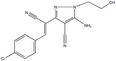 5-amino-3-[2-(4-chlorophenyl)-1-cyanovinyl]-1-(2-hydroxyethyl)-1H-pyrazole-4-carbonitrile Structure