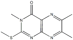 3,6,7-trimethyl-2-(methylsulfanyl)-4(3H)-pteridinone,54030-45-4,结构式