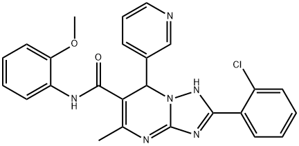 2-(2-chlorophenyl)-N-(2-methoxyphenyl)-5-methyl-7-(3-pyridinyl)-4,7-dihydro[1,2,4]triazolo[1,5-a]pyrimidine-6-carboxamide,540505-29-1,结构式