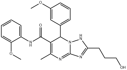 2-(3-hydroxypropyl)-N-(2-methoxyphenyl)-7-(3-methoxyphenyl)-5-methyl-4,7-dihydro[1,2,4]triazolo[1,5-a]pyrimidine-6-carboxamide Structure