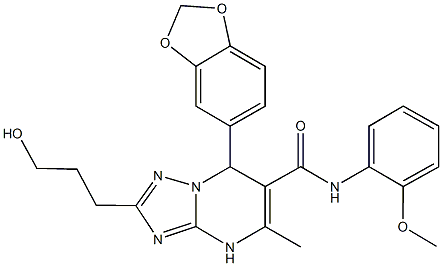7-(1,3-benzodioxol-5-yl)-2-(3-hydroxypropyl)-N-(2-methoxyphenyl)-5-methyl-4,7-dihydro[1,2,4]triazolo[1,5-a]pyrimidine-6-carboxamide Structure
