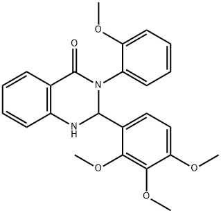 3-(2-methoxyphenyl)-2-(2,3,4-trimethoxyphenyl)-2,3-dihydro-4(1H)-quinazolinone 化学構造式