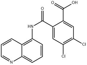 4,5-dichloro-2-[(5-quinolinylamino)carbonyl]benzoic acid 化学構造式
