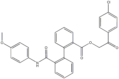 2-(4-chlorophenyl)-2-oxoethyl 2'-[(4-methoxyanilino)carbonyl][1,1'-biphenyl]-2-carboxylate 结构式
