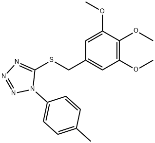 1-(4-methylphenyl)-5-[(3,4,5-trimethoxybenzyl)sulfanyl]-1H-tetraazole 化学構造式