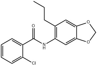 2-chloro-N-(6-propyl-1,3-benzodioxol-5-yl)benzamide,540514-09-8,结构式