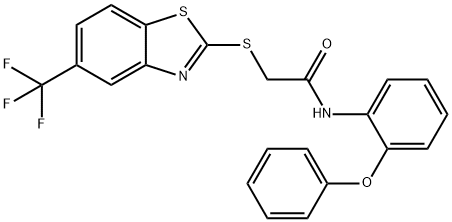 N-(2-phenoxyphenyl)-2-{[5-(trifluoromethyl)-1,3-benzothiazol-2-yl]sulfanyl}acetamide Structure