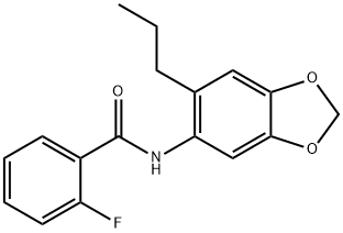 2-fluoro-N-(6-propyl-1,3-benzodioxol-5-yl)benzamide 结构式