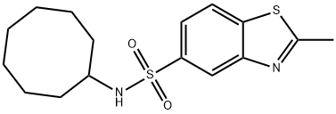 N-cyclooctyl-2-methyl-1,3-benzothiazole-5-sulfonamide 结构式