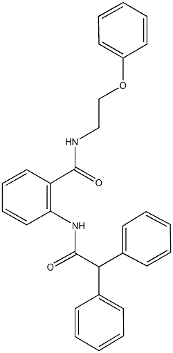 2-[(diphenylacetyl)amino]-N-(2-phenoxyethyl)benzamide 化学構造式