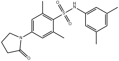 N-(3,5-dimethylphenyl)-2,6-dimethyl-4-(2-oxo-1-pyrrolidinyl)benzenesulfonamide 结构式