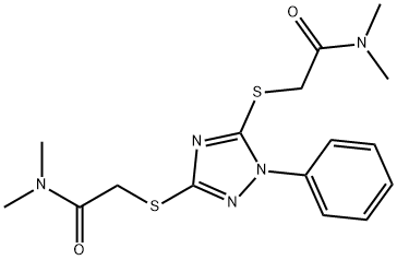 2-[(3-{[2-(dimethylamino)-2-oxoethyl]sulfanyl}-1-phenyl-1H-1,2,4-triazol-5-yl)sulfanyl]-N,N-dimethylacetamide Struktur