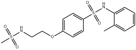 N-(2-methylphenyl)-4-{2-[(methylsulfonyl)amino]ethoxy}benzenesulfonamide 化学構造式