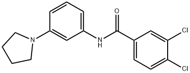 3,4-dichloro-N-[3-(1-pyrrolidinyl)phenyl]benzamide Struktur